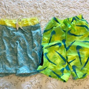 Nike & Art Class Medium Kids Swim Shorts - Neon Green & Light Blue Bundle